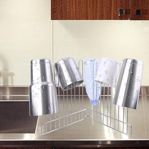 LEKUSHA Reusable Drying Rack, Foldable Freezer Bag Dryer, SUS304 Stainless Steel Stand for Gallon, Quart, Sandwich, Snack Bags thumbnail 6