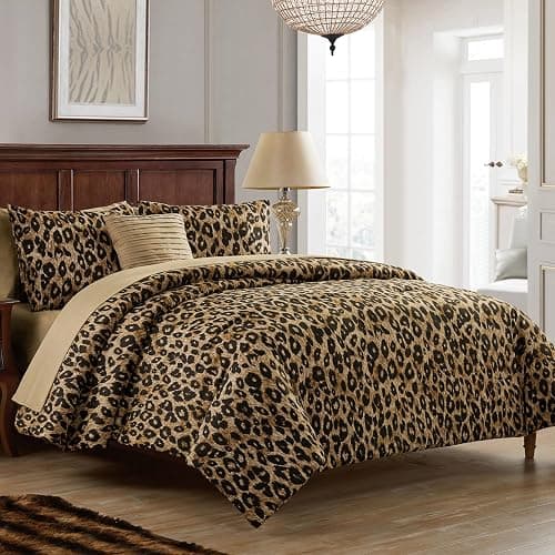 VCNY Home - King Bed in a Bag, Soft Bedding Set with Matching Shams, Decorative Pillows & Pillowcases, Animal Print Home Decor (Cheetah Brown, King) thumbnail 2