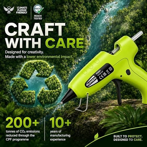 RUNSAI® Hot Glue Gun for Crafting, Mini Hot Melt Glue Gun Kit 30W | Rapid Heating, Anti Drip, 30pcs 7mm Sticks for Arts/ Floristry/School Crafts/ DIY/Home Repair, Professional for Adults Kids thumbnail 10