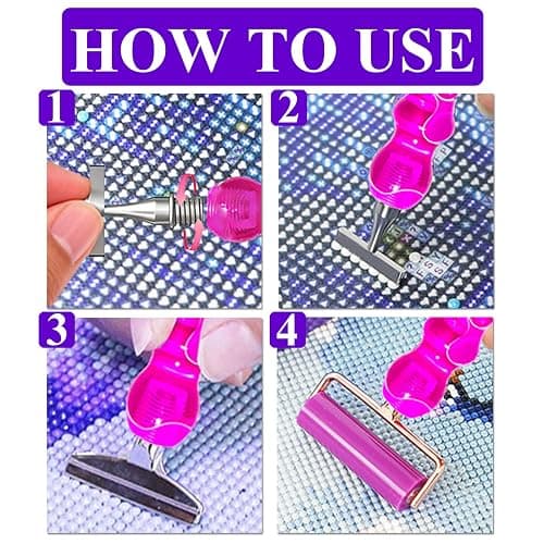 ZYNYXY 17PCS Ergonomic Diamond Art Pen Kits, with Multifunctional Metal Stainless Steel Screw Thin 1, 3, 6, 9, Tips, Correction Placers Roller Accessories(B-Green+ Purple+ Blue+ 5 PCS Tips) thumbnail 5