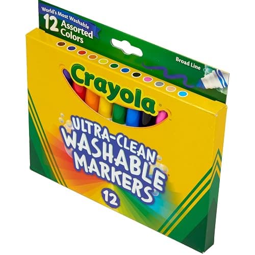 Crayola Broad Line Markers (12 Count), Washable Markers for Kids, Assorted Colors, Arts & Crafts Supplies, For Coloring Books & Art Projects, Ages 3+ thumbnail 5