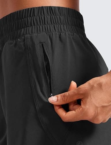 CRZ YOGA Dolphin Athletic Shorts for Women 3" - High Waisted Quick Dry for Running Workout Gym Track with Zip Pocket thumbnail 5