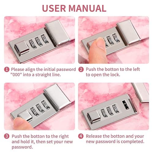 CAGIE Marble Diary with Lock for Girls and Women, Waterproof Journal with Lock 192 Pages Secret Girls Locked Diary with Pen, Password Locked Journals for Teen Girls, A5 Pink thumbnail 9