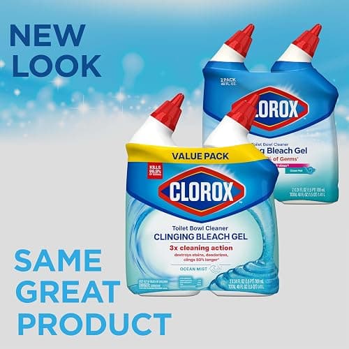 CLOROX Toilet Bowl Cleaner Clinging Bleach Gel, Ocean Mist, 24 Fl Oz, Pack of 2 (Package May Vary) thumbnail 2