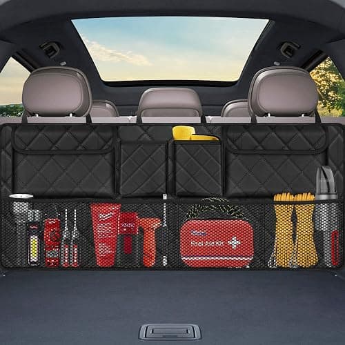 Femuar Car Trunk Organizer, Large Capacity Backseat Trunk Organizer (42"*18"), Collapsible Car Storage Bag with 8 Pockets, SUV/MPV/Truck - Black thumbnail 7