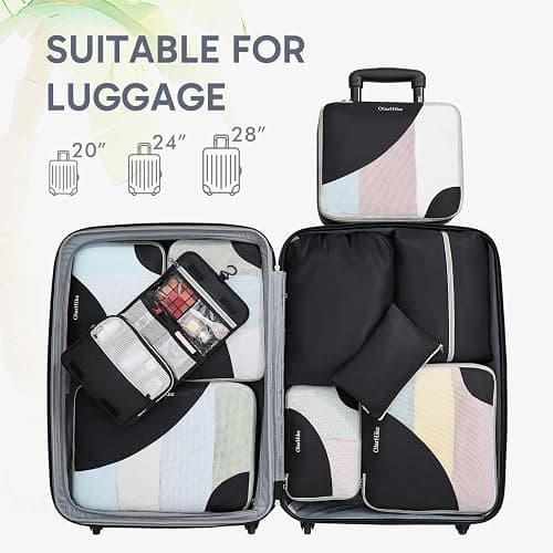ALL INCLUDED 10 Set Durable Packing Cubes for Suitcases,OlarHike Essentials for Travel,UPGRADED Anti-Tear Stitching, NEW Improved Luggage Packing Organizers for Travel Accessories (Black) thumbnail 7