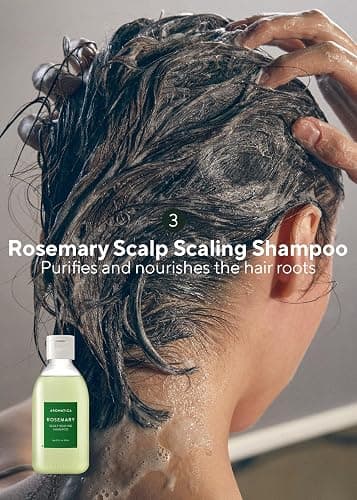 AROMATICA Rosmarin Kopfhaut-Skalierung - Geschenkset - [Mini Holzhaarbürste / rosmarin shampoo 100 ml / Rosmarin-Wurzel Verstärker 30 ml / Kopfhaut-Peeling 30 ml] Pflanzenbasiertes veganes hair care thumbnail 5