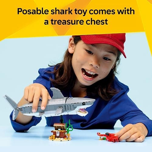 LEGO Creator Fierce Shark with a Treasure Chest Building Toy for Boys & Girls - Kids Build a Shark, Fish, or Manta Ray Animal Figure - Bedroom or Shelf Decor for Ages 8+ - 31381 thumbnail 5