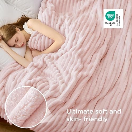 Bedsure Room Decor Full Blanket - Birthday Gifts for Women Men, Soft Fluffy Cozy Fuzzy Bed Blanket, Bedroom Decor Gifts for Him Her, 84X90'', Crystal Pink thumbnail 4