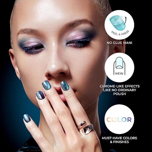 KISS imPRESS No Glue Mani Press On Nails, Color FX, 'Late Night', Light Pink, Short Size, Squoval Shape, Includes 30 Nails, Prep Pad, Instructions Sheet, 1 Manicure Stick, 1 Mini File thumbnail 3