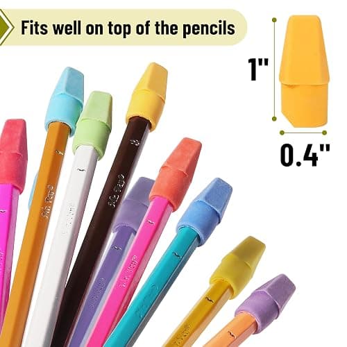 Mr. Pen- Pencil Erasers Toppers, 120 Pack, Colorful, Latex Free, No Smudge | Mr Pen Erasers for Pencils, Pencil Top Erasers, Eraser Caps, Eraser Tops thumbnail 2