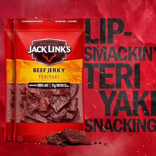 Jack Link's Teriyaki Beef Jerky - (2 Pack) 9 oz Bag - Ready to Eat Protein Snacks - 11g Protein per Serving - Made with 100% Real Beef thumbnail 5