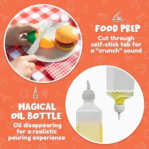 JOYIN 34 PCS Kitchen Toy Set, BBQ Play Grill, Cooking Toy Set, Little Chef Play, Kids Grill Playset Interactive BBQ for Kids with Light & Sound, Christmas Birthday Gift for Boys Girls thumbnail 4