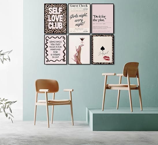 Trendy Pink Leopard Wall Art - Preppy Leopard Print Decor for Girls Bedroom, Dorm, Apartment - Modern Aesthetic Posters for Teen Girls & Women Home Decoration 6Pcs Unframed thumbnail 7