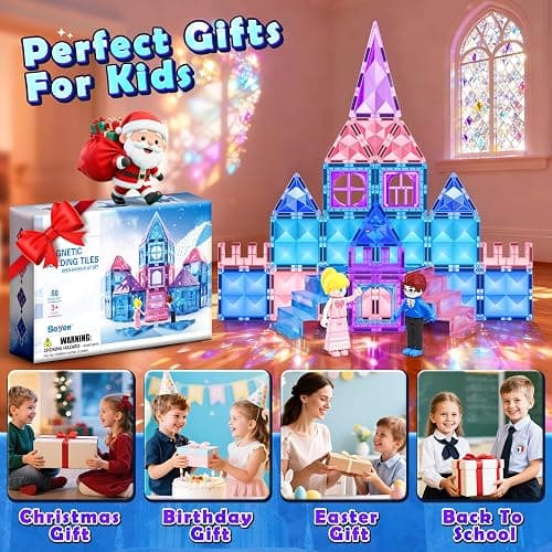 Soyee Diamond Magnetic Building Blocks - Princess Toys for 3-8 Year Old Girls & Boys - 3 4 5 6 Year Old Girl Birthday Xmas Present thumbnail 7