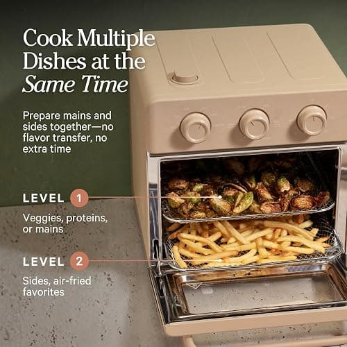 Our Place Wonder Oven | 6-in-1 Stainless Steel Air Fryer Toaster Oven Combo with Basket, Rack, Pan & Tray | Compact 13 QT Countertop Capacity - Toast, Roast, Bake, Reheat, Broil & Steam | Char thumbnail 6