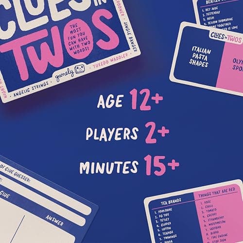 Clues in Twos | The most fun you can have with two words! | A family friendly party game perfect for teens & adults | age 12+ | 2-8 players thumbnail 2