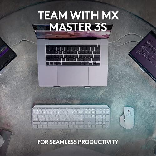 Logitech MX Keys S Wireless Keyboard, Low Profile, Fluid Precise Quiet Typing, Programmable Keys, Backlighting, Bluetooth, USB C Rechargeable, for Windows PC, Linux, Chrome, Mac - Graphite - MX Keys S - Graphite thumbnail 9