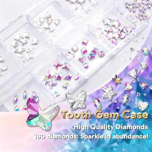 Luretrap Y2K Trendy 30 Pieces Crystal Tooth Gem Kit - Unleash Your Sparkly Smile, NTGK-24462 thumbnail 3