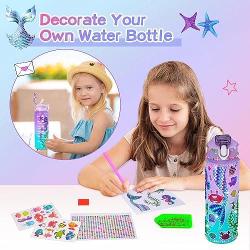 Cherry Tale Mermaid Toys Gifts for Girls 4-6 7 8 9 10 Years Old, Girls Birthday Gifts Set with Light Up Star Pillow Diary Plush DIY Water Bottle Kits, for Daughter Niece Christmas thumbnail 5