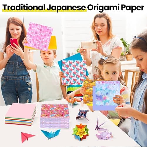 Lincia 840 Sheets Origami Paper Kit 20 Colors 6 x 6 Inch Colorful Folding Japanese Washi Origami Cherry Blossom Paper Double Sided Square Sheets Book for Beginners Adults Kids(840 Sheets) thumbnail 6