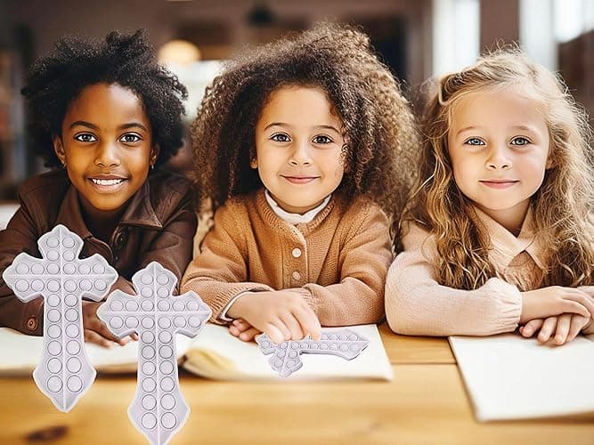 3 Packs Religous Cross Bubble Pop Fidget ,Push Stress Relief Educational Tool for Kids Adult thumbnail 4