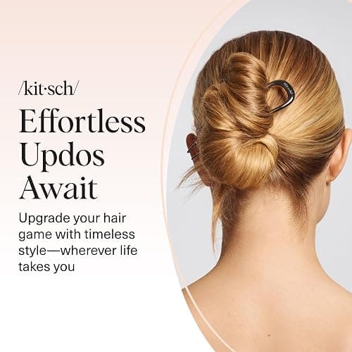 Kitsch French Hair Pins for Women – Elegant & Durable Metal French Pin for Updos, Chignon, Buns & Twist Hairstyles | Secure Hold All Day, Comfortable Fit | Ideal Gifts for Women- Hematite, 1pc thumbnail 8