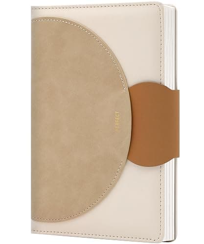 CAGIE Lined Journal for Women, 100GSM Leather Journals for Writing with Buckle Closure,A5 Hardcover Diary Journaling Notebooks for Business Work School Note Taking 5.9" x8.59 (Brown) - Image 1