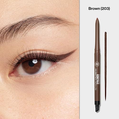 Revlon ColorStay Pencil Waterproof Eyeliner, Smudge-Proof, Eye Makeup with Built-In Sharpener, Stocking Stuffer for Women, 203 Brown, 0.01 oz thumbnail 2