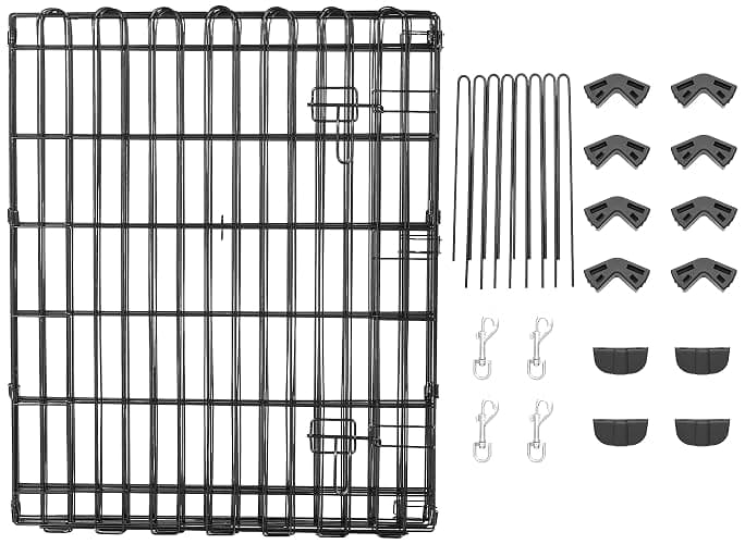 Amazon Basics Foldable Octagonal Metal Exercise Dog Playpen - Indoor/Outdoor, Single Door, Small (8 Panels, 24 x 30), Easy to assemble and store, 30" - Small, , Black - Single Door - 30"H thumbnail 6