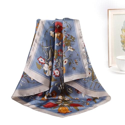 CHLINS 27.5 Inches Silk Feeling Square Head Scarf - 4 Pcs Satin Square Head Scarves for Women Hair Bandanas Head Kerchief thumbnail 7