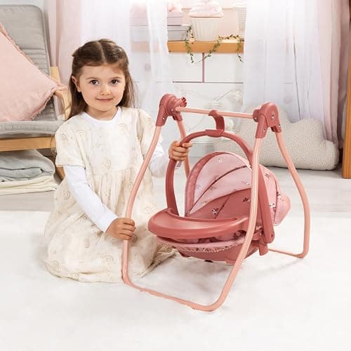 Doll accessories 4-in-1 set Doll high chair, carrier, bed | swing – for a variety of role-play, 3+ years thumbnail 2