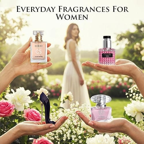 Essential 4 PC Mini Perfume Set, Birthday Gift Set for Women, Eau De Parfum 30ml Each, Vanilla Perfume & Floral Fragrance, Long-Lasting Travel Size, C5, Verse Pink Crystal, Nice Girl & Valentine thumbnail 4