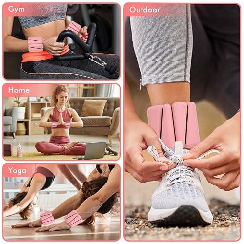 Wrist Weights, Ankle Weights for Women Men, Adjustable Wrist Weighted Bracelet for Home Gym Workout, Running, Yoga, Exercise, Strength Training, Set of 2 (1LB Each) thumbnail 5