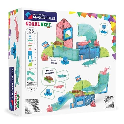 MAGNA-TILES Coral Reef 25-Piece Magnetic Construction Set, The Original Magnetic Building Brand thumbnail 3
