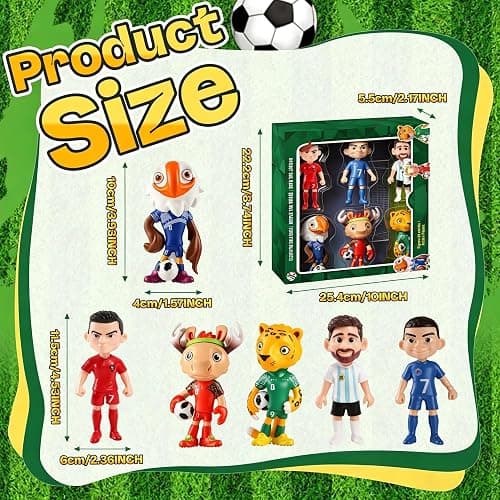 TCMOT 6PCS World Cup Mascot 2026 Star Player Figures Set, World Cup 2026 Merchandise, 3 Team Mascots + 3 Star Player Toys, Collectible Game Football Action Figures for Fans, Gift for Adults & Kids thumbnail 2