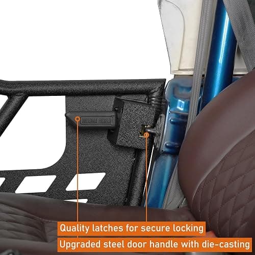Hooke Road Wrangler TJ Tube Half Doors Offroad Tubular Trail Doors Guards for 1997-2006 Jeep Wrangler TJ Sahara Sport thumbnail 5