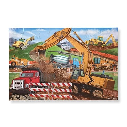 Melissa & Doug Building Site Floor Puzzle, 48 pc Jumbo Jigsaw Puzzle, Educational Screen Free Activity for Toddler, Preschoolers and Kids Ages 3+ (2 x 3 Feet) - FSC Certified thumbnail 4
