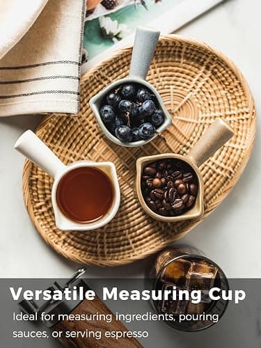 YHOJOY Espresso Cups Ceramic, Espresso Measuring Cups with Dual Measurement Scale, Expresso Shots Cup with Handle, Espresso Accessories, 3 Oz/ 90 Ml, Blue thumbnail 7