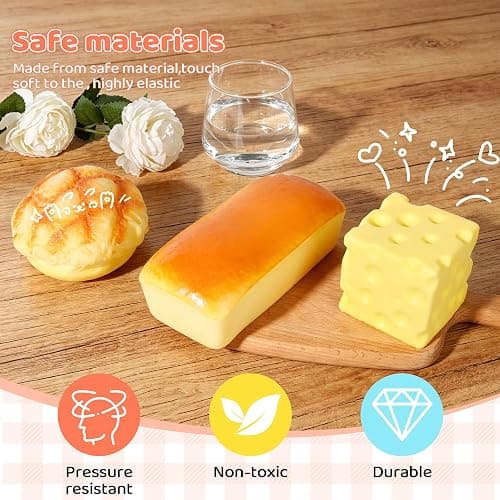 dZbGift Bread Butter Squishy,Cheese Squishy,3pcs Slow Rising squishies -Squeeze Toys,Jumbo squishies for Stress Relief,Gift for Boys Girls Adults thumbnail 5