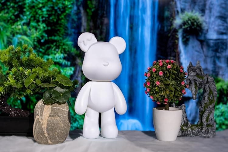Coniuty Fluid Bear Painting Figure, DIY Bear Figure for Home Decoration (10 Inch, Blank Mold) thumbnail 3