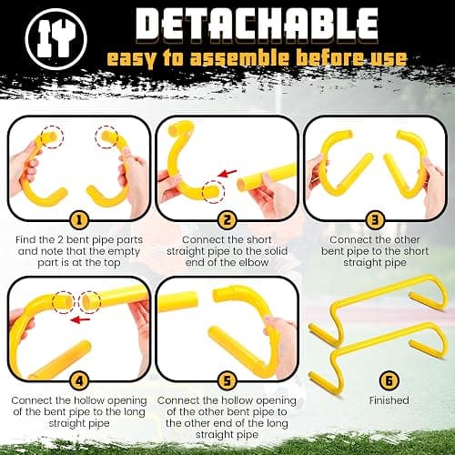 Wettarn 10 Pcs Speed Agility Training Hurdles Detachable Durable Hurdle Agility Plyometric and All Purpose Speed Training Equipment for Athletes Soccer Basketball thumbnail 3