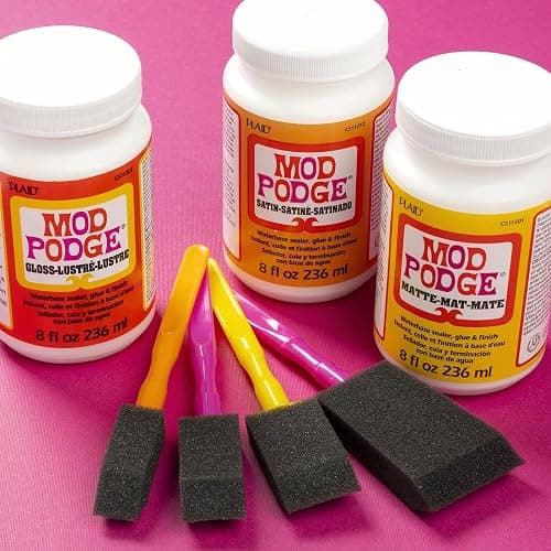 Mod Podge Decoupage Starter Kit, Gloss and Matte Medium with 3 Pixiss Foam Brushes, Waterproof for Puzzles, Wood and More thumbnail 8