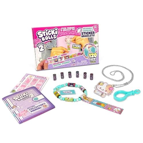 Sky Castle Sticki Rolls Pendant Pack | 120 Exclusive Wearable Shareable Stickers with Toy Pendant and Bracelet | Collect and Share | Ages 5 and Up | Series 2 - Cora & BeeBee - Image 1