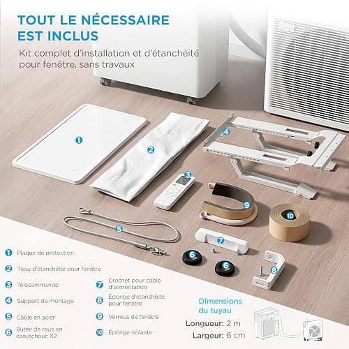 MIDEA Climatiseur PortaSplit Mobile Silencieux 4-in-1| 12000 BTU | Chauffage et Climatisation Portable Prêt à Poser 3,5kW- Clim Mobile avec rafraîchisseur, déshumidificateur, chauffage,ventilateur thumbnail 12