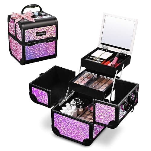BYOOTIQUE Pink Rolling Manicure Table with Storage Protable Nail Station Kit with Makeup Train Case Cosmetic Organizer for Beauty Salon Barbershop Manicurist thumbnail 6