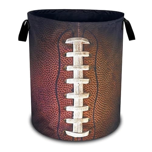 Football Laundry Basket Oxford Cloth Ball Texture Laundry Hamper With Handle Foldable Portable Clothes Storage Basket 18.9 X 16.5 Inch Storage Bag For Laundry Room/Bathroom/Bedroom/Dormitories - Image 1