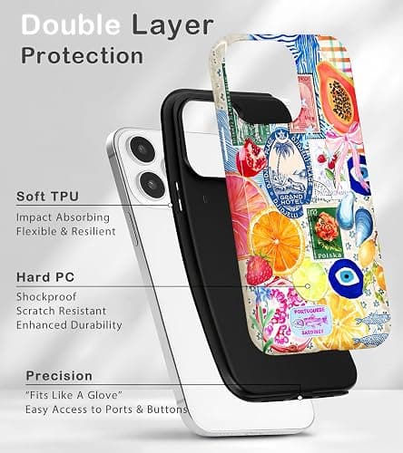 Amzfield Compatible with iPhone 15 Pro Max Case, Aesthetic Summer Phone Case Cute Fruit Lemon European Collage for Girl Women, Scratch Resistant Shockproof Protective Girly Case for iPhone 15 Pro Max thumbnail 3