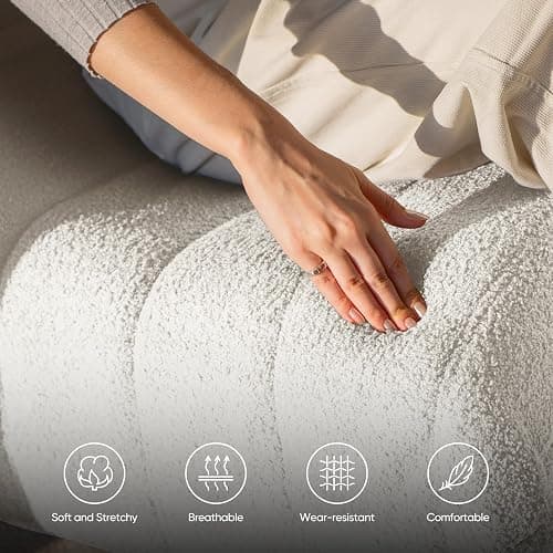 Bean Bag Chair for Adults, Fireside Togo Chair, BeanBag Chairs for Teens with High-Resilience Memory Foam, Non-Slip Base Compressed Floor Lounge Sofa for Living Room, Bedroom, White thumbnail 7