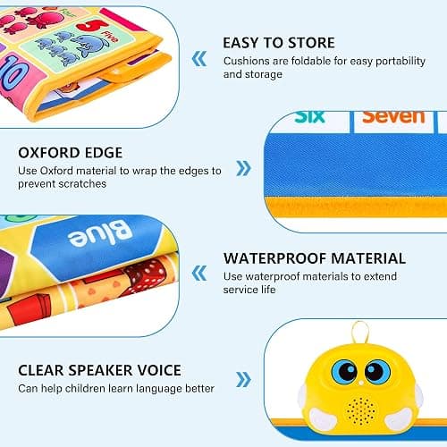 Electronic Alphabet Wall Chart, Kids Learning Toys for Toddlers 1-3 - Blue | Talking ABC, 123s, Music Poster, Interactive Educational Toddler Toy, Birthday Gifts for Age 1 2 3 4 5 Year Old Boys Girls thumbnail 4
